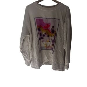 Levi’s Graphic Cream Sweatshirt with Purple & Pink Print